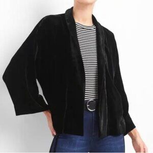 Gap Black Velvet Swing Open Front Jacket XL Tall